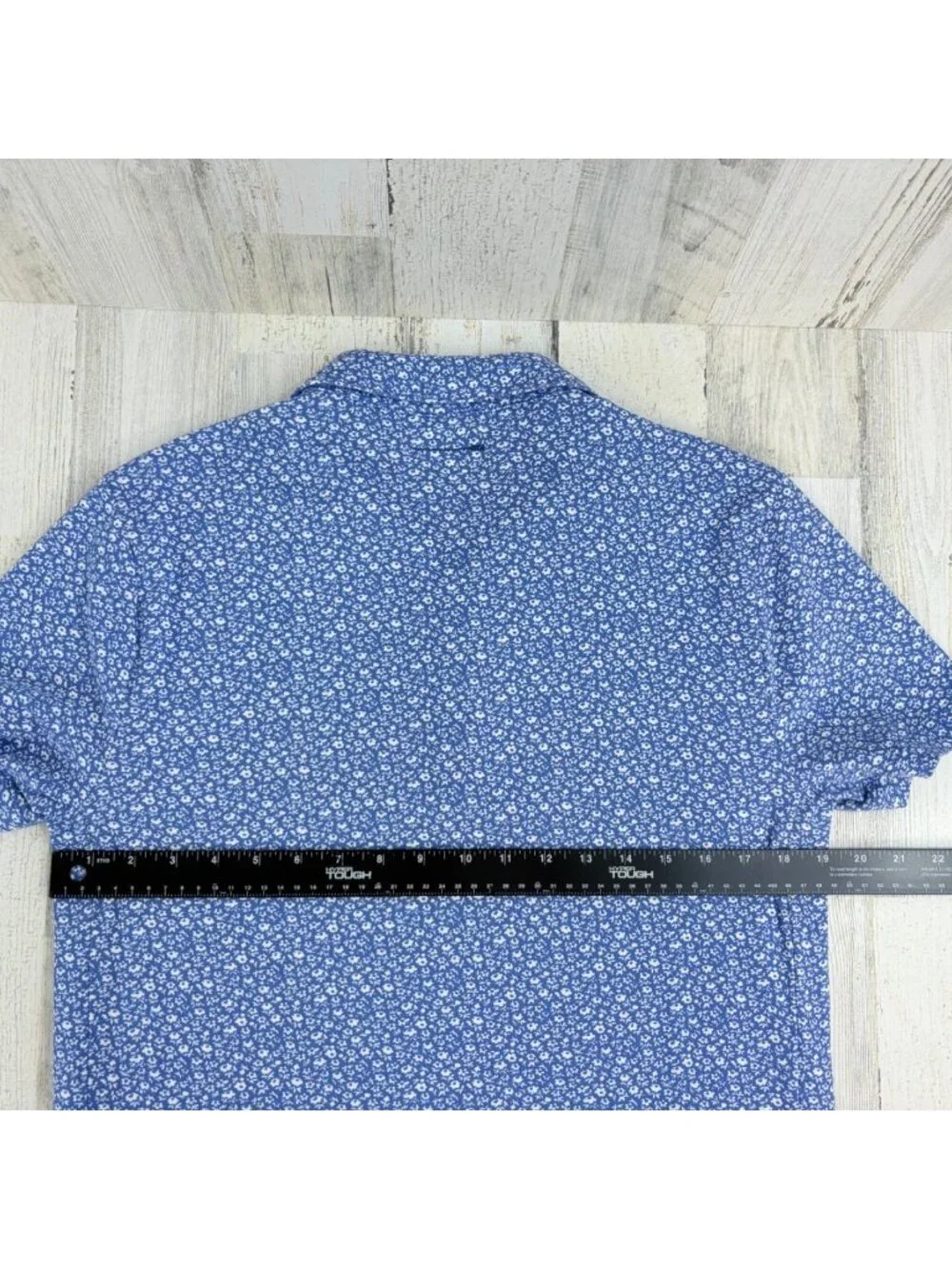J Crew Performance Polo Shirt Mens M Slim Blue CoolMax Stretch Floral